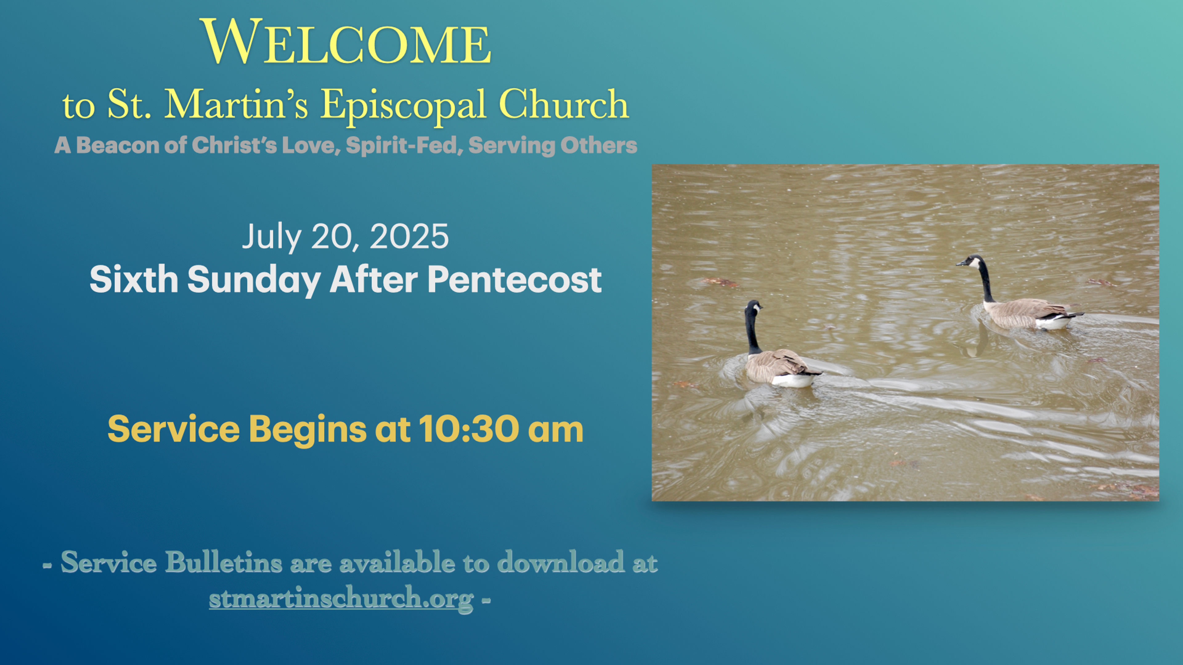 In-Person and Livestream Broadcast of Holy Eucharistic Service for the 6th Sunday after Pentecost